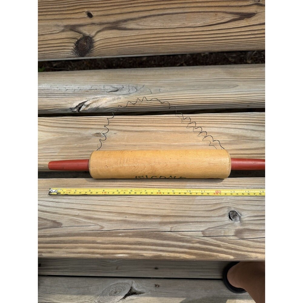 Vintage 1970's Heart Wall Shelves Peg Rack & Apple Welcome Rolling Pin Handmade - Picture 8 of 16